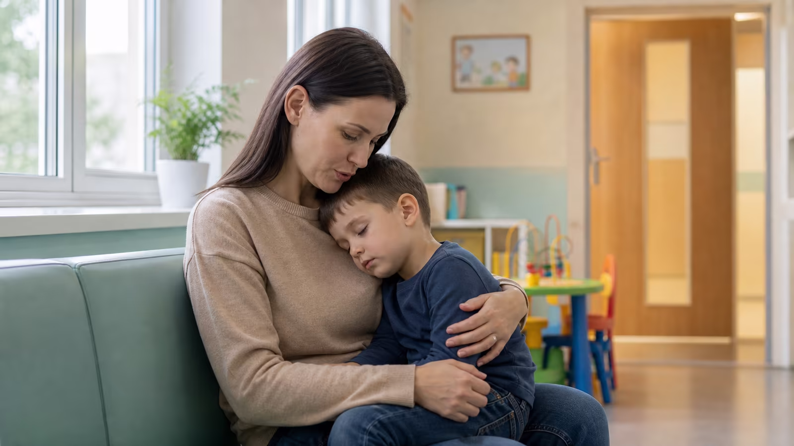 Matka drží v čakárni malého syna a nesie svoj strach pred Pána Ježiša Krista