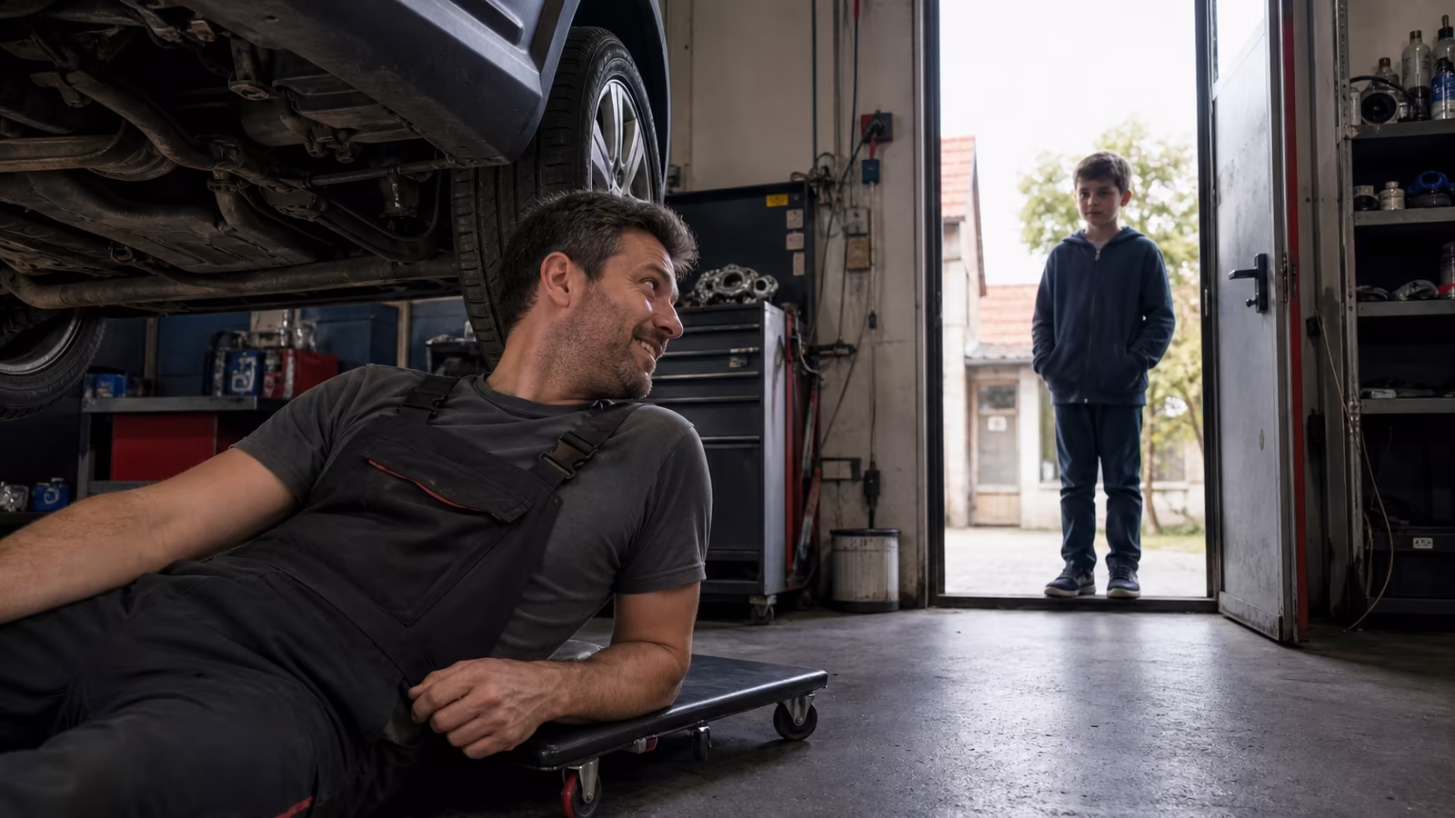 Chlapec prišiel do autodielne v Komárne za mužom pod autom, lebo ho po hororoch trápil strach