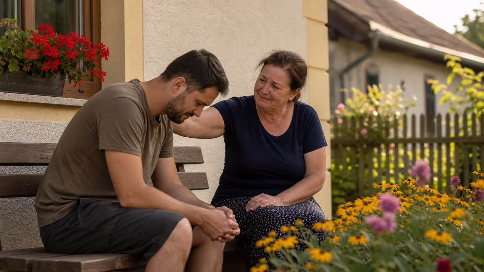 Syn na lavičke pred domom prosí mamu o odpustenie a ona sa so slzami usmieva – pokoj sa vracia