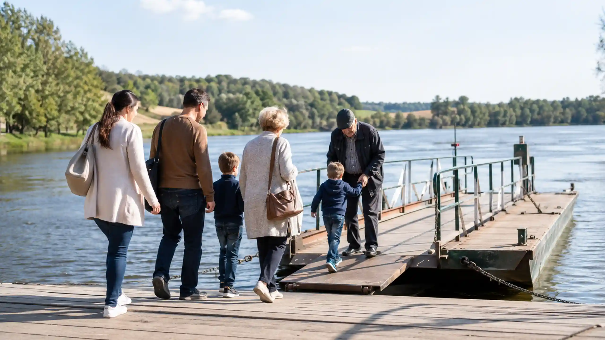 Väčšia rodina nastupuje na mólo pri jazere, ktoré symbolizuje záchranu a spasenie Pána Ježiša Krista
