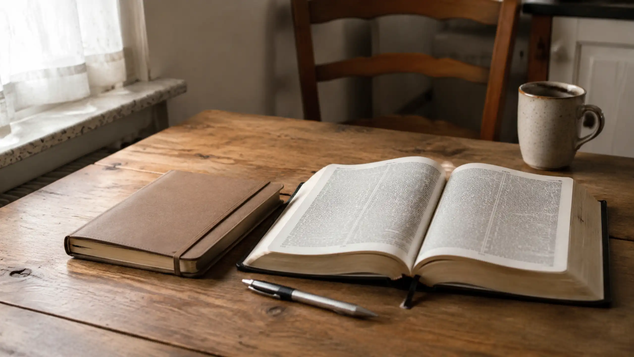 Biblia otvorená na stole čaká na manželov kým si odpustia a začneme spoločne čítať