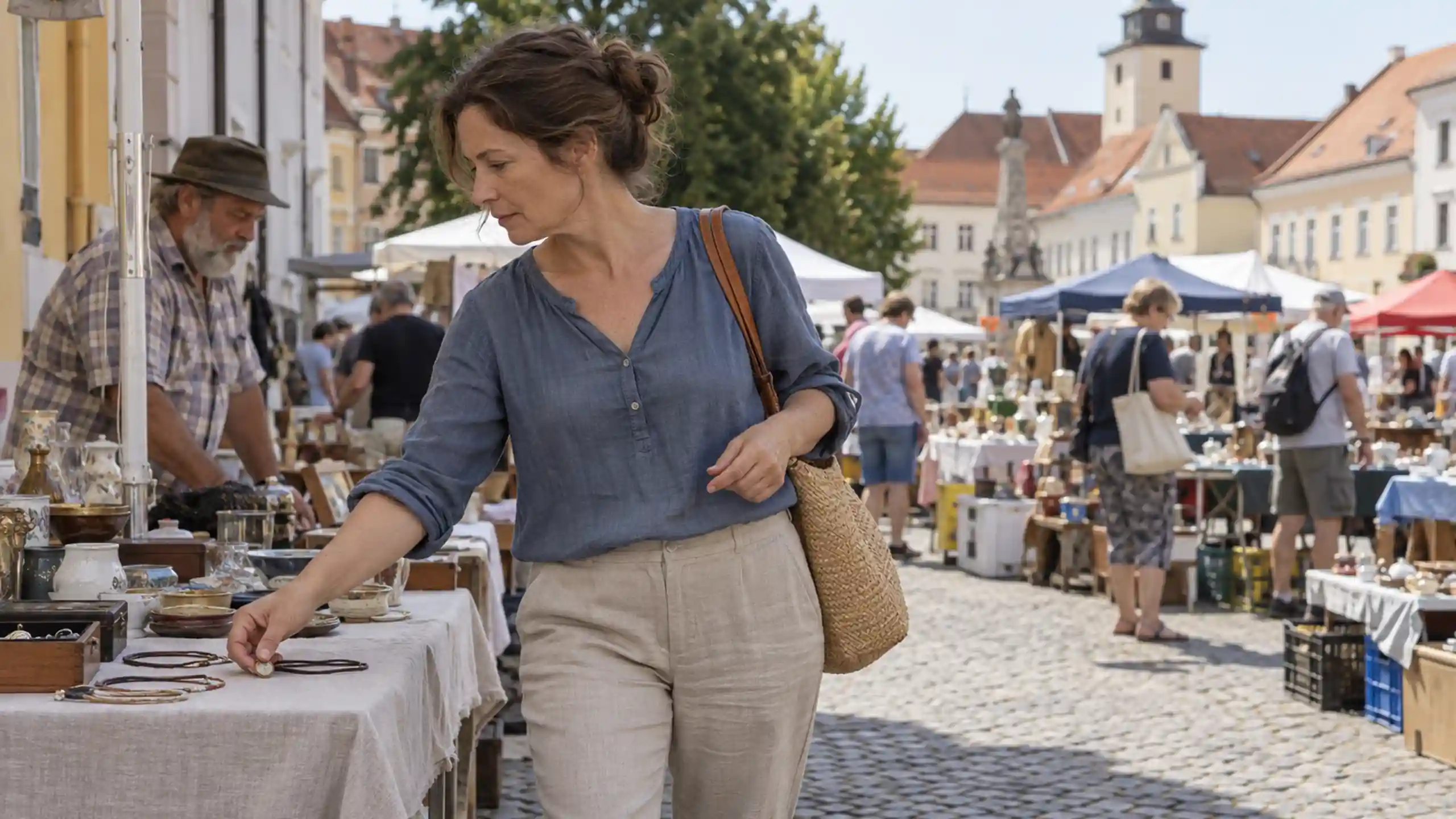Žena na trhu v meste pre akútne predmety na čarovanie a vzdáva sa ich na základe Biblie